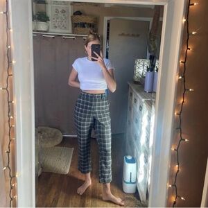 American eagle plaid high waisted stretch straight leg pants